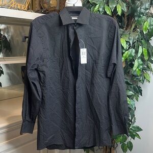 🆕NWT Van Heusen Black and White Patterned Dress Shirt, M